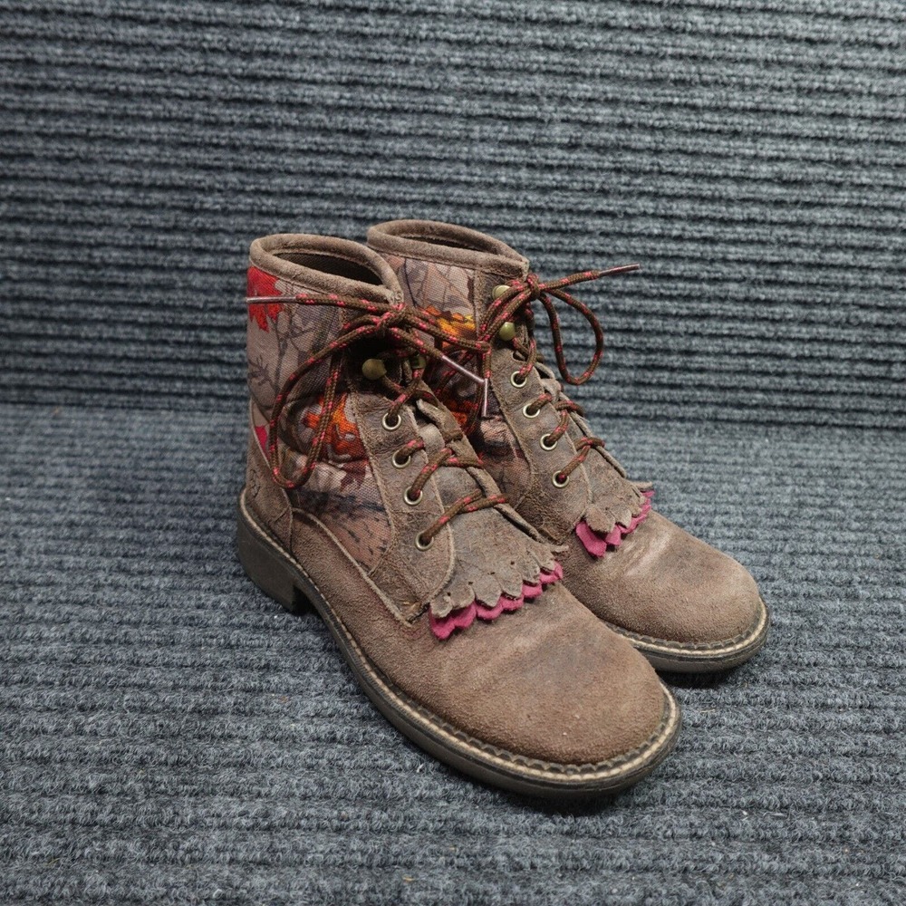 Ariat Brown and Pink Ankle Boots
